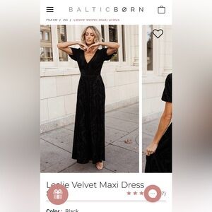 Baltic Born Leslie Velvet Maxi Dress- 3x